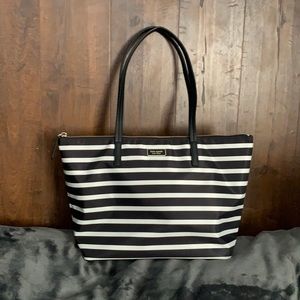 Kate Spade Hayden sailing stripe top zip tote
